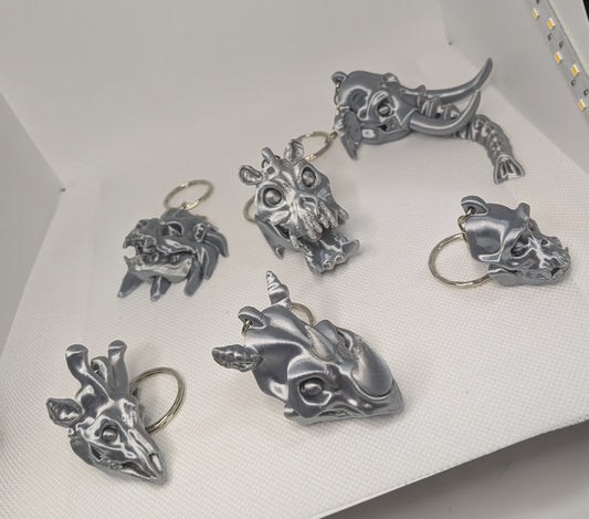 Safari Animal Skeletal Keychains